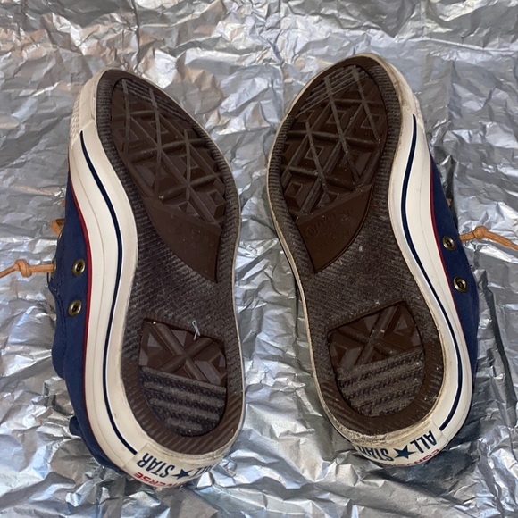 Navy blue, red and white converse. Worn four times.❤️ - Picture 5 of 7